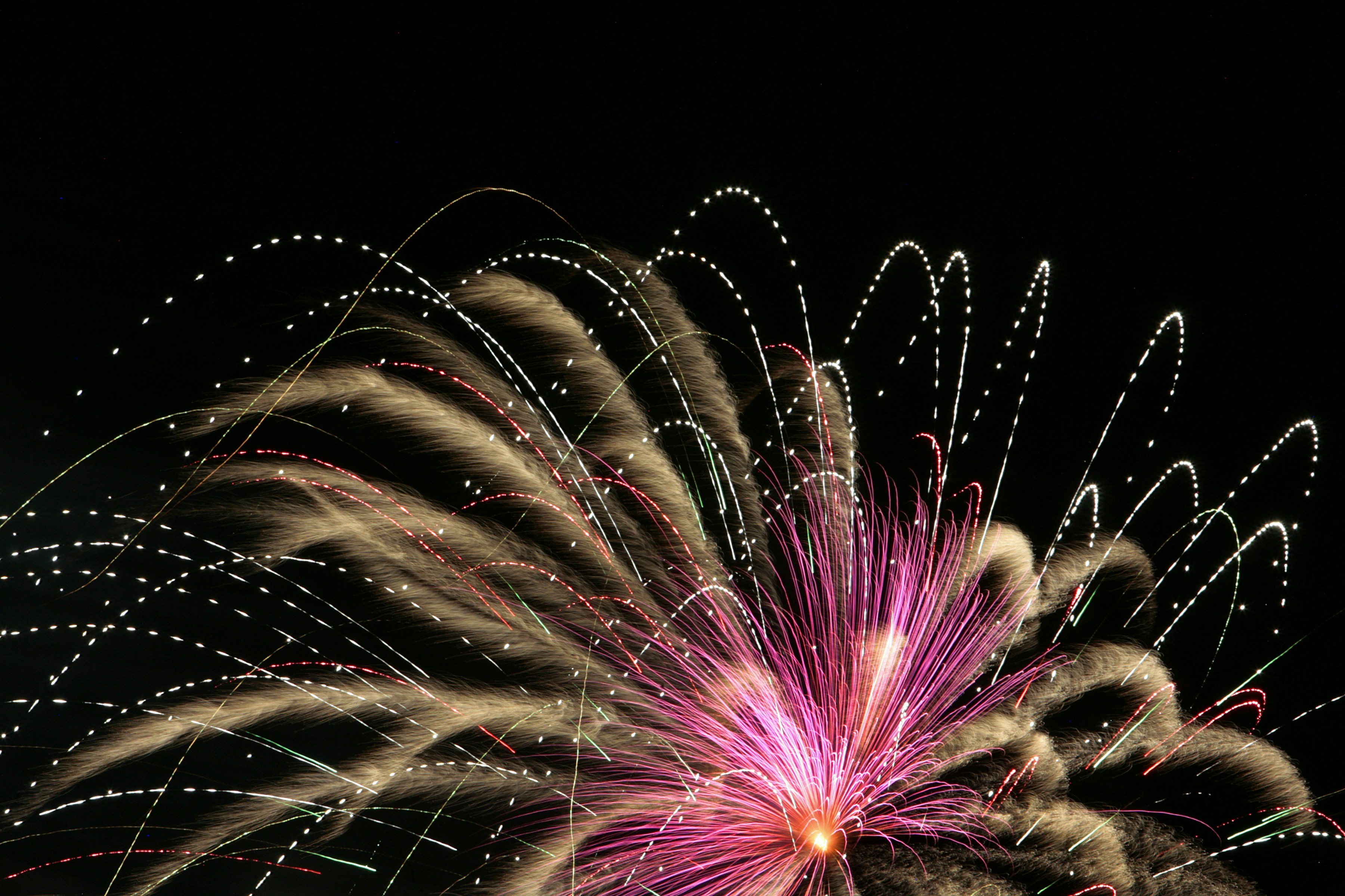 fireworks in the night sky, 