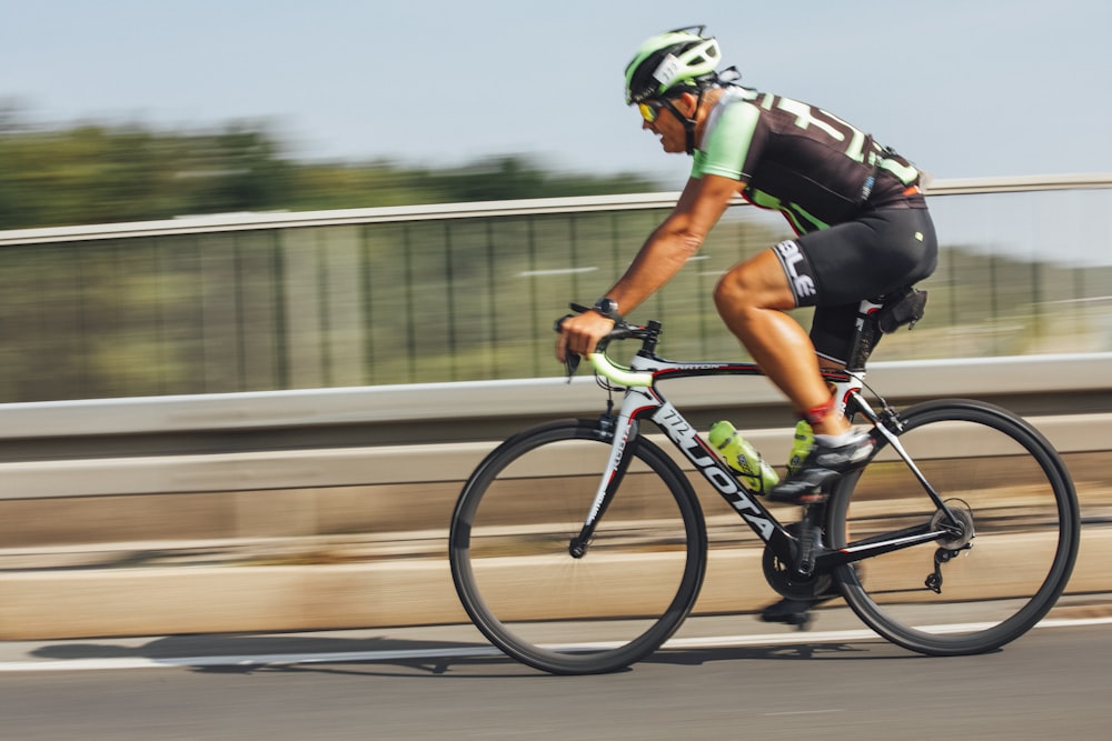 a person riding a bicycle