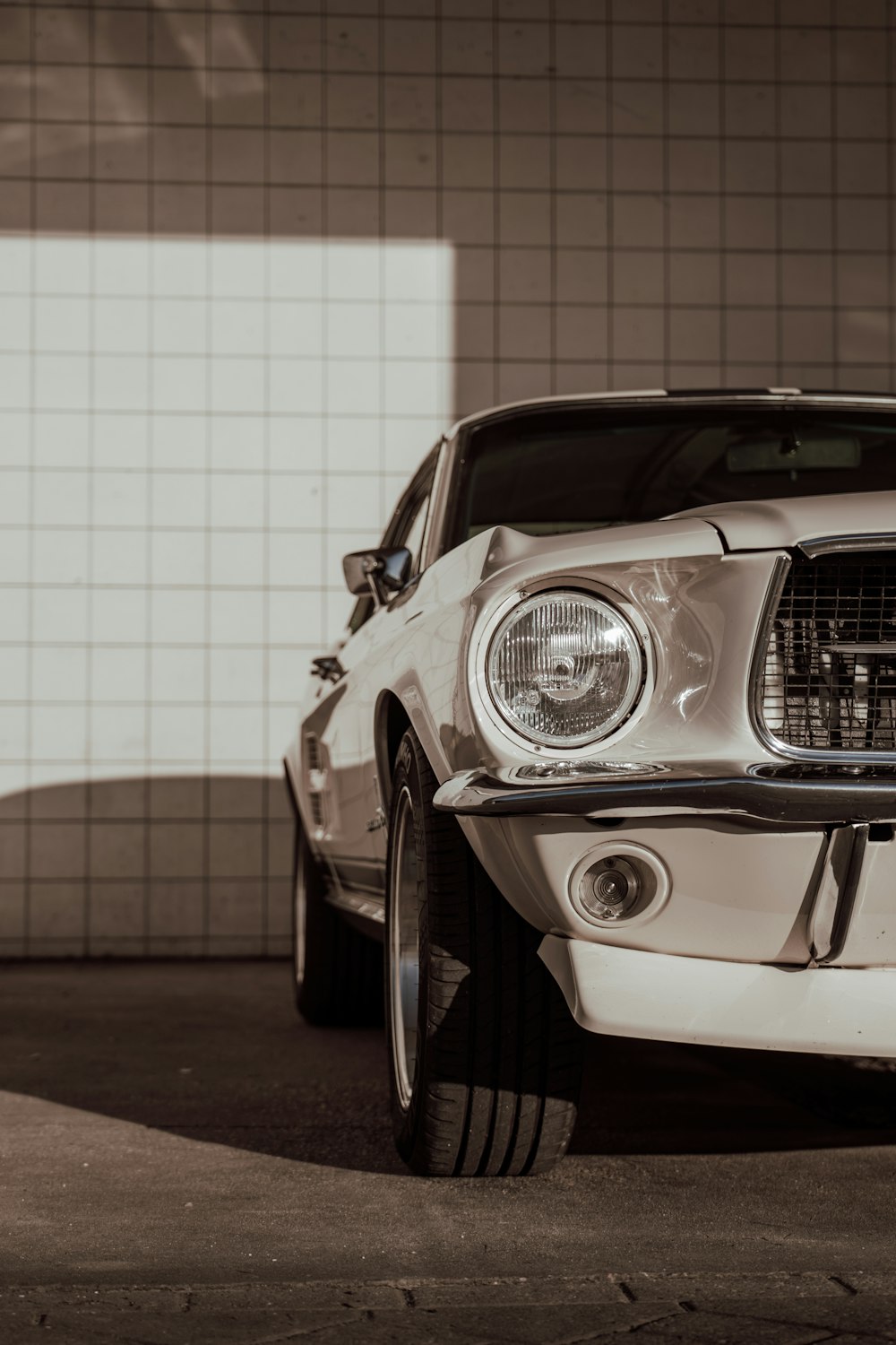 a car parked in a parking lot