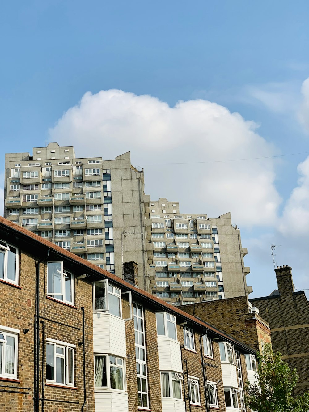 a building with a blue sky