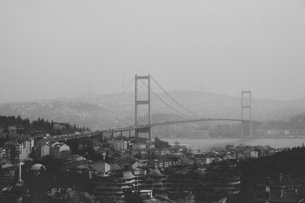 a bridge over a city