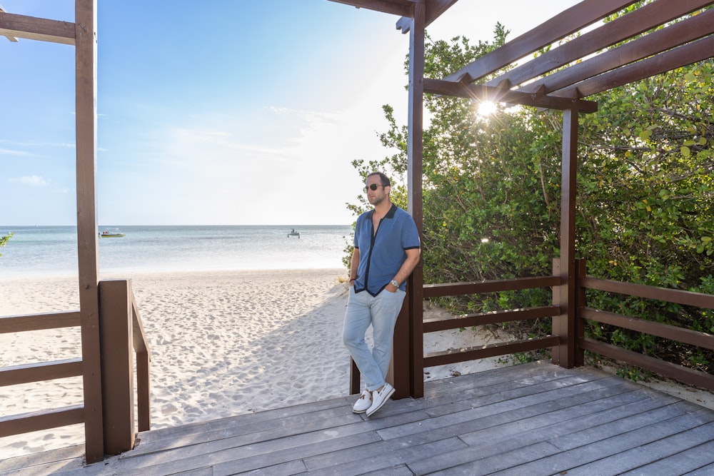 a man standing on a deck