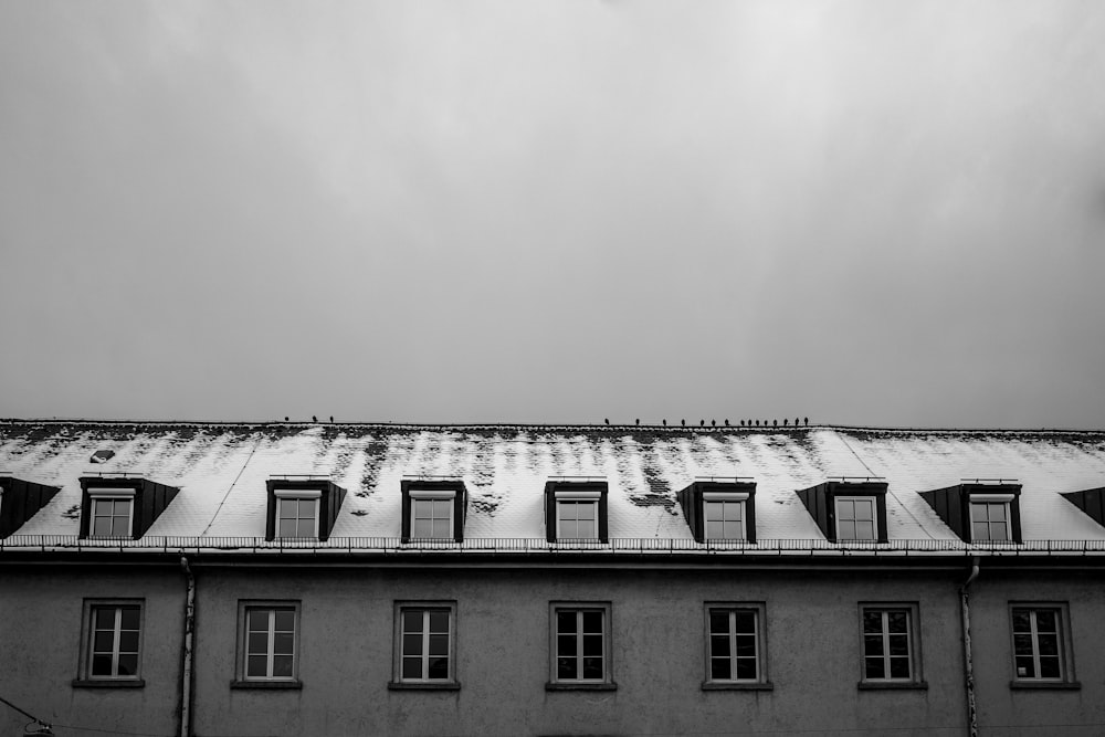 a building with snow on the roof