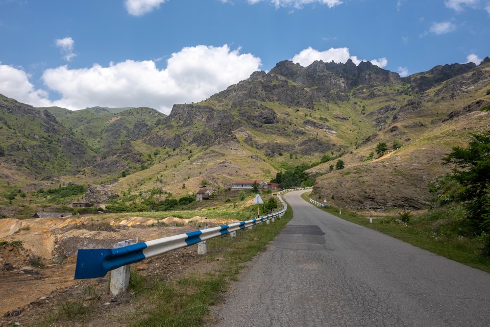 a road going through a valley