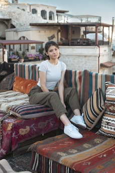 a person sitting on a couch
