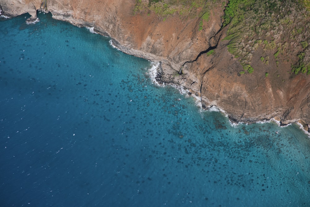 a body of water with land around it