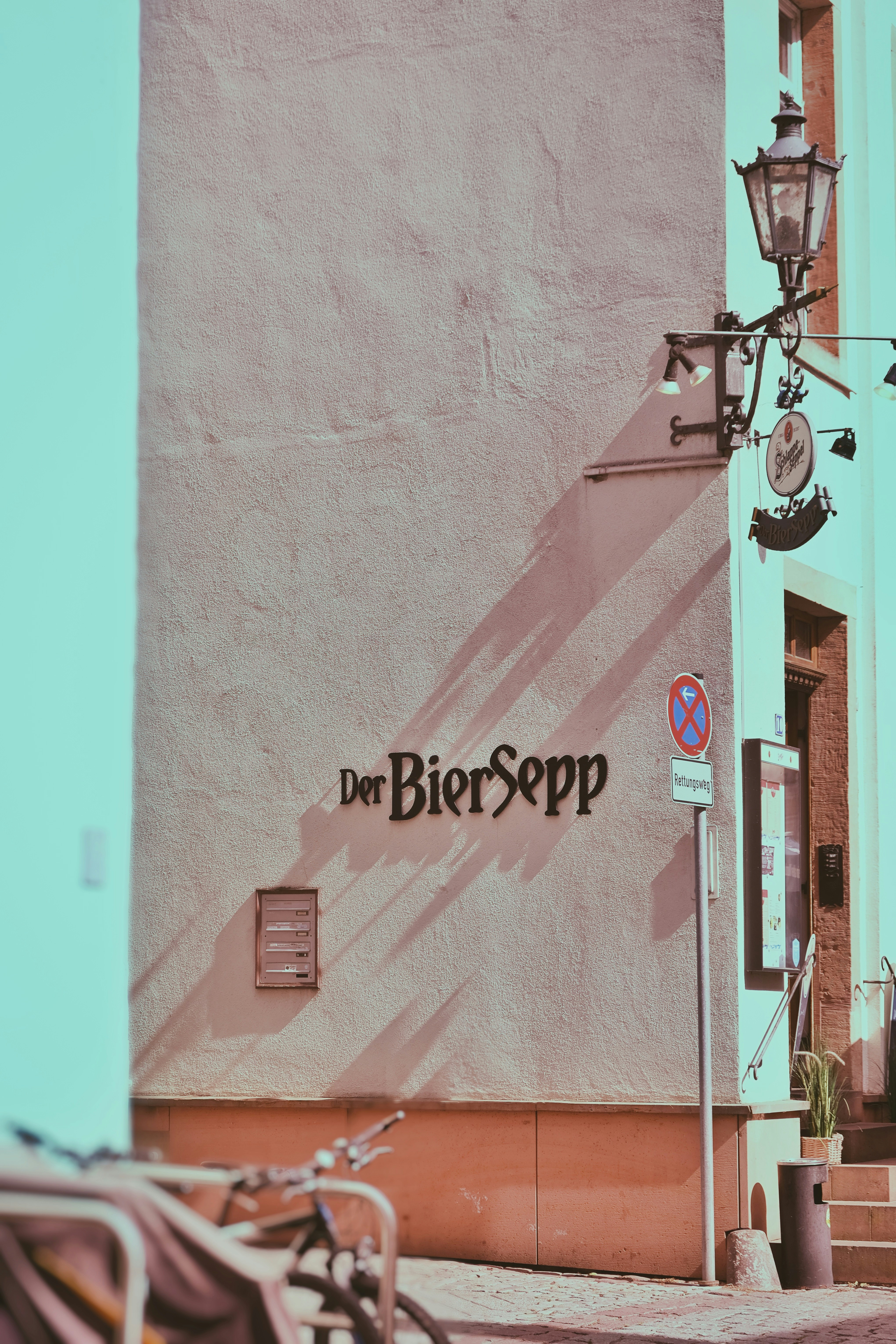 a building with a sign on it