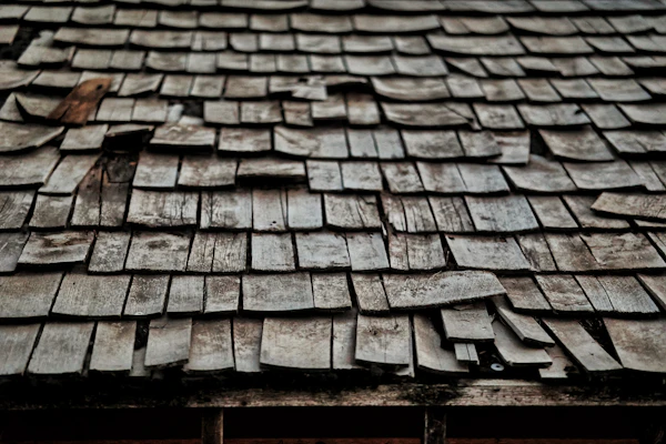 Worn and lifted roof shingles