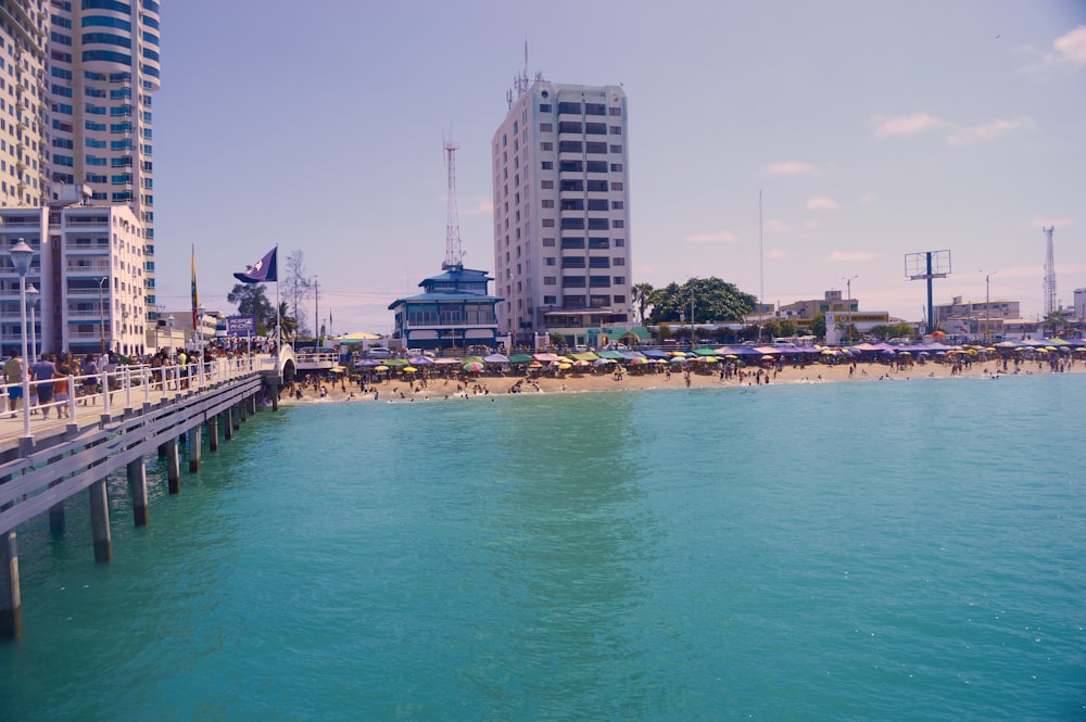 a body of water with buildings along it