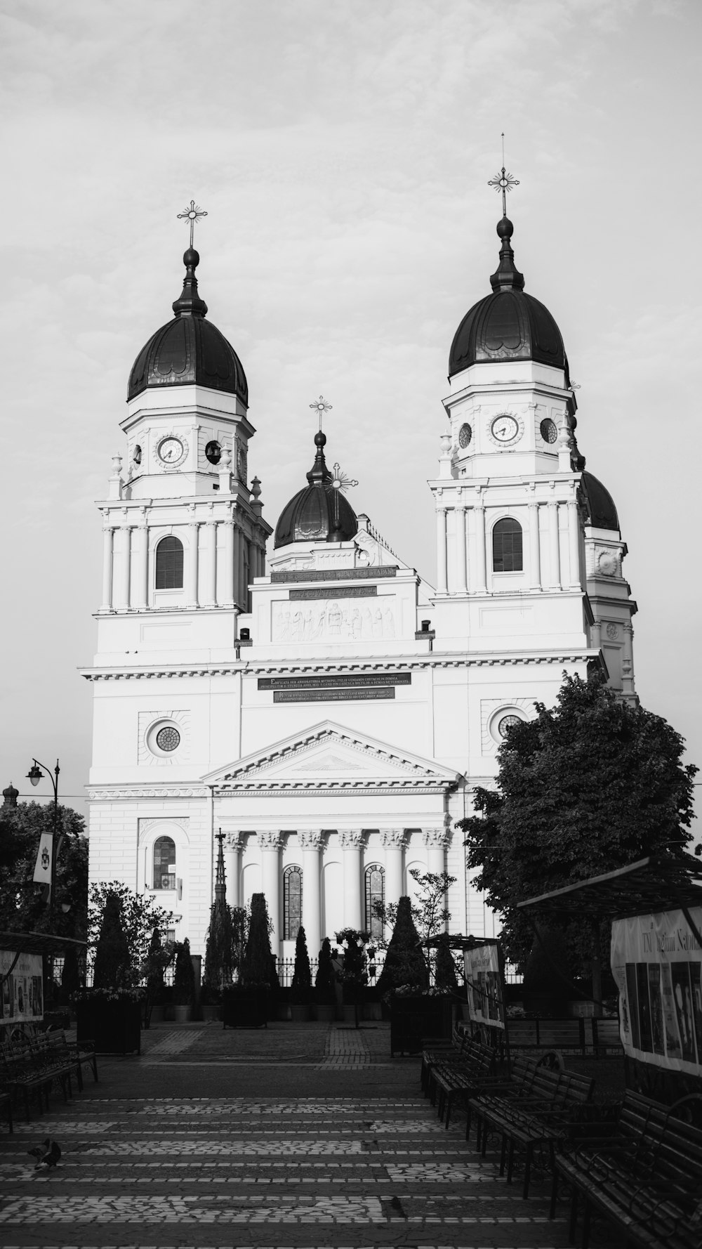 a church with a clock tower