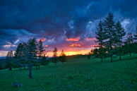 A peaceful Pine County landscape at sunset, reflecting the community Scott Grice is committed to protecting.