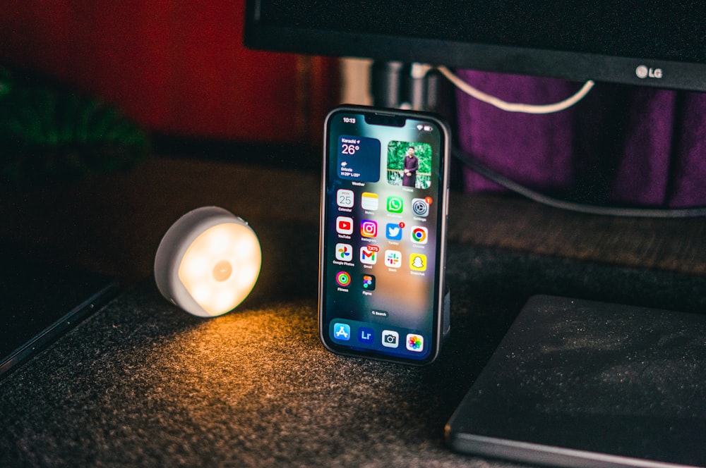 a cell phone on a table