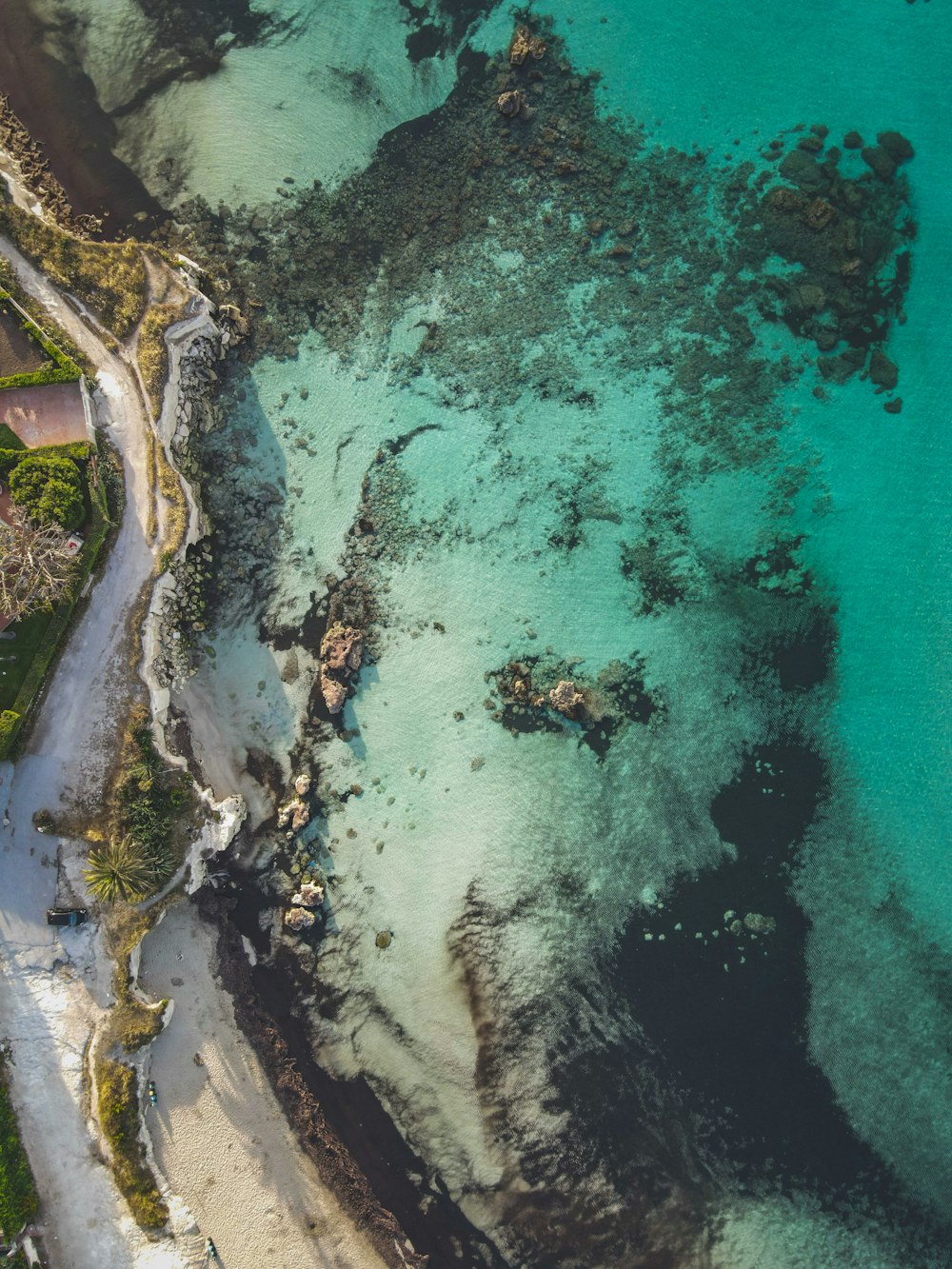 an aerial view of a beach