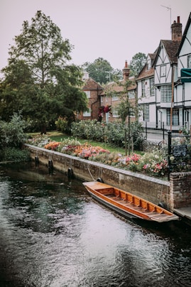 a boat on a river