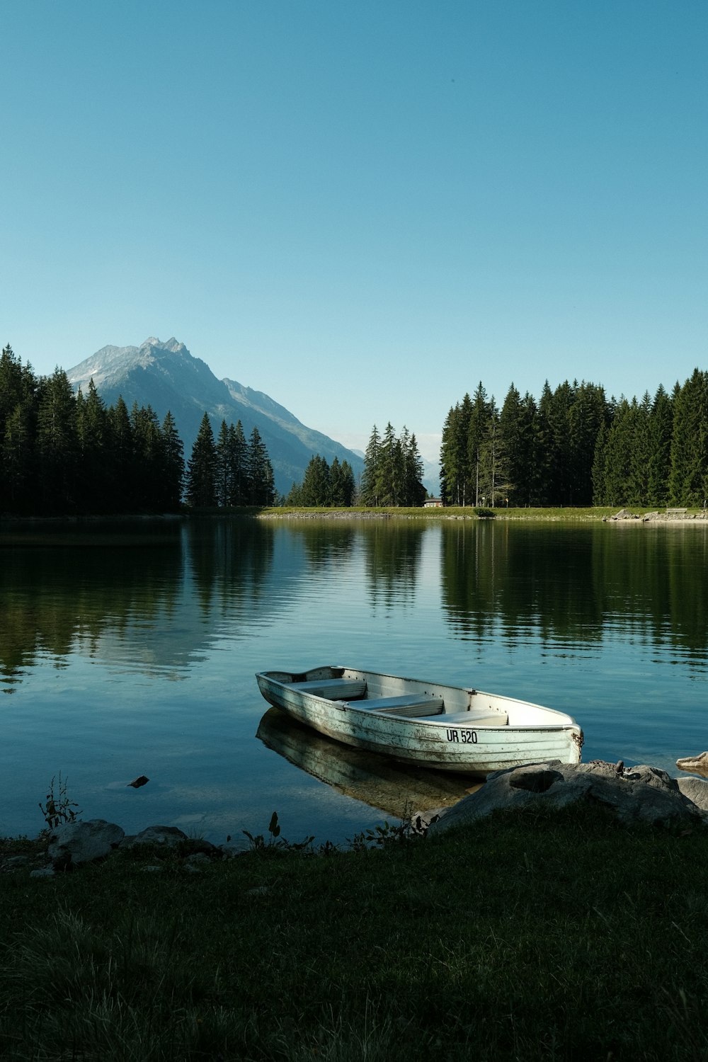 a boat on a lake