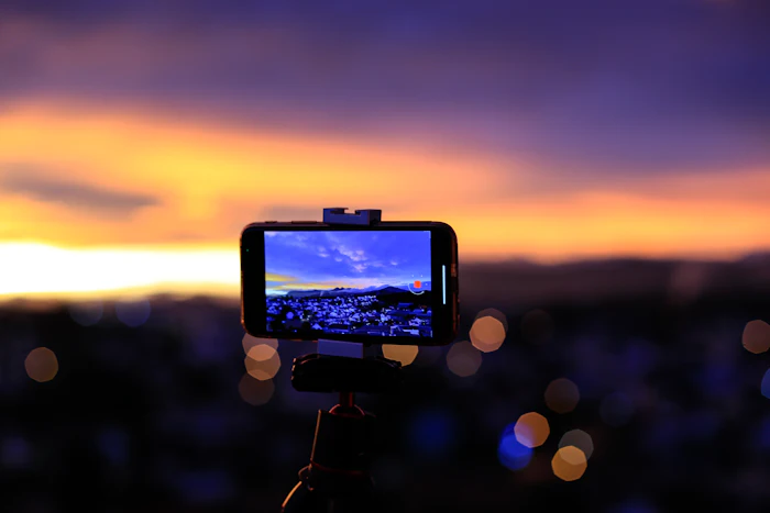 Camera on a tripod