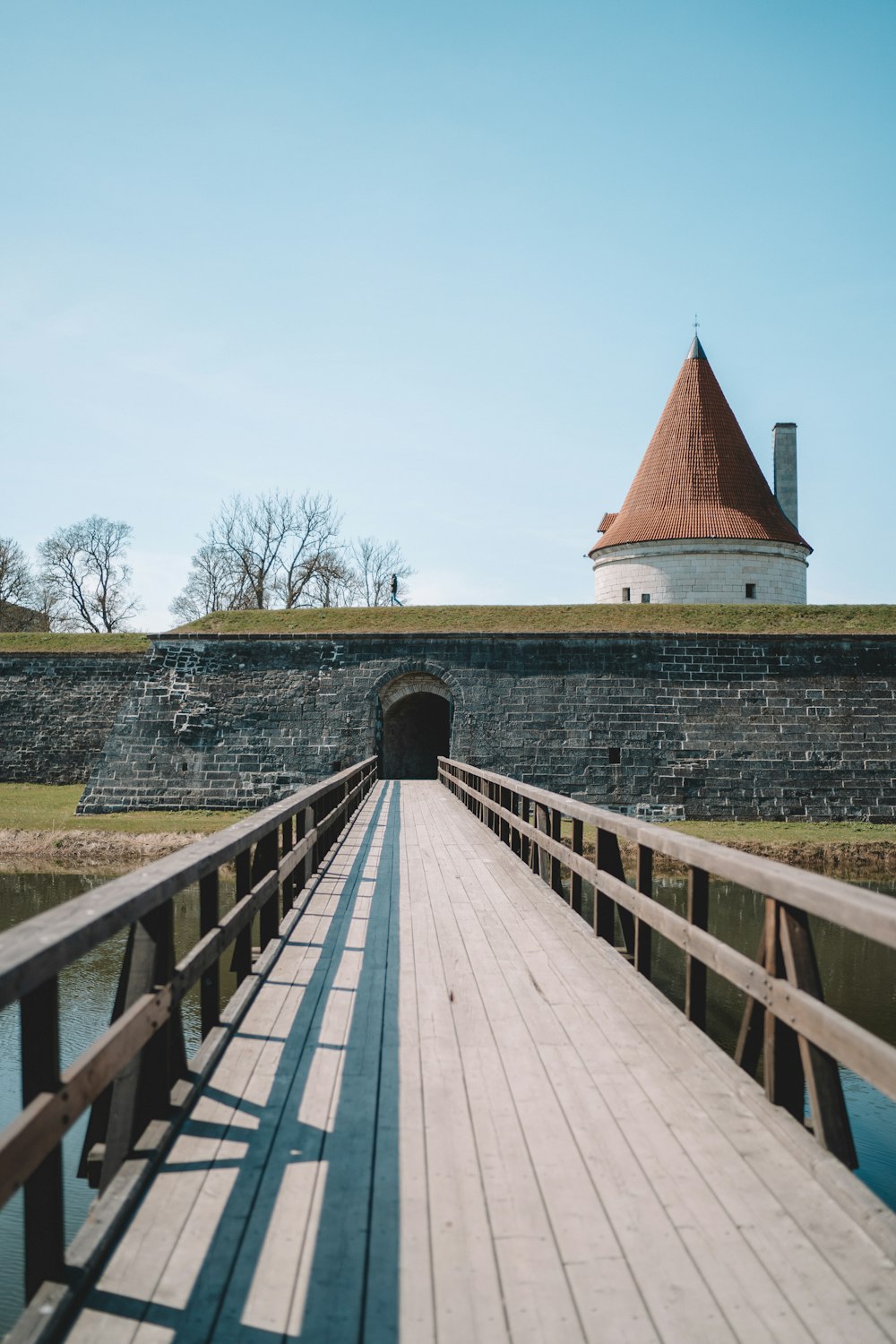 a bridge leading to a building