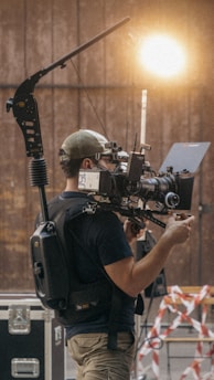 a man holding a camera