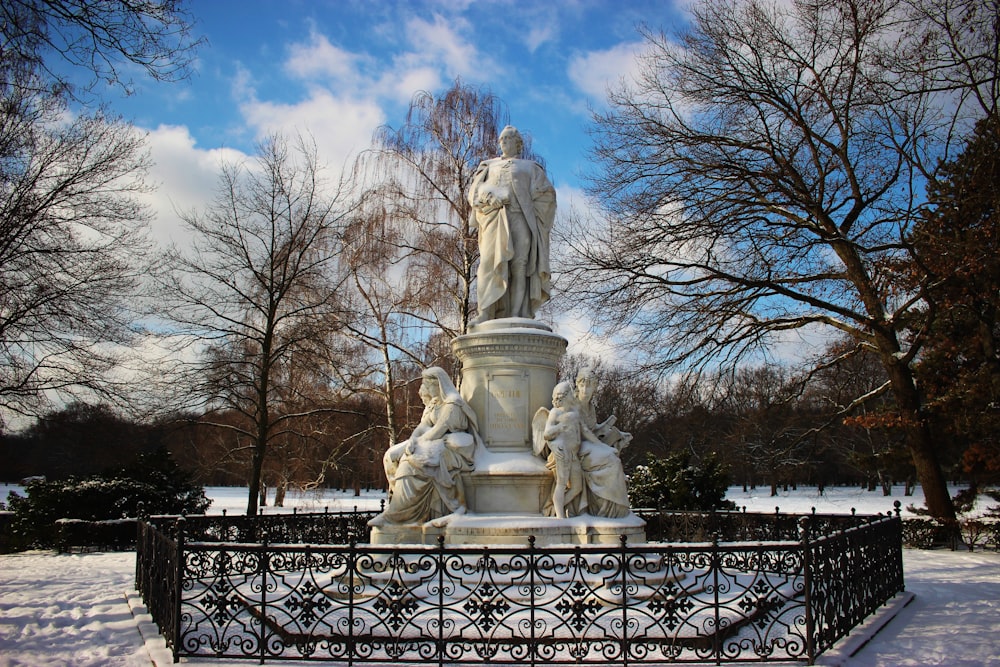 a statue in a park