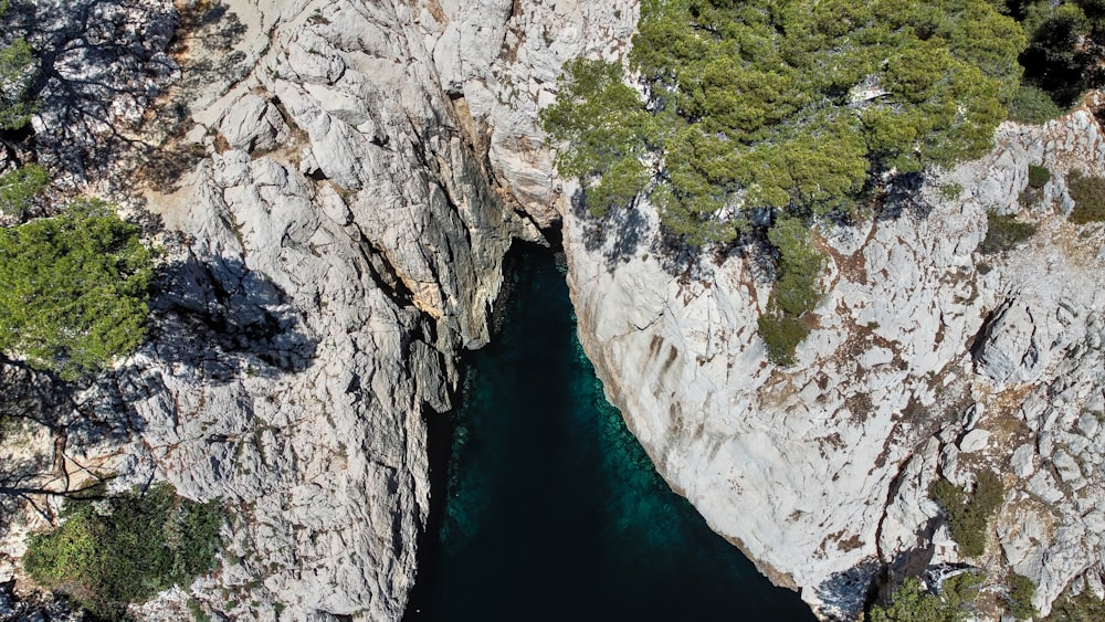 a river between rocky cliffs