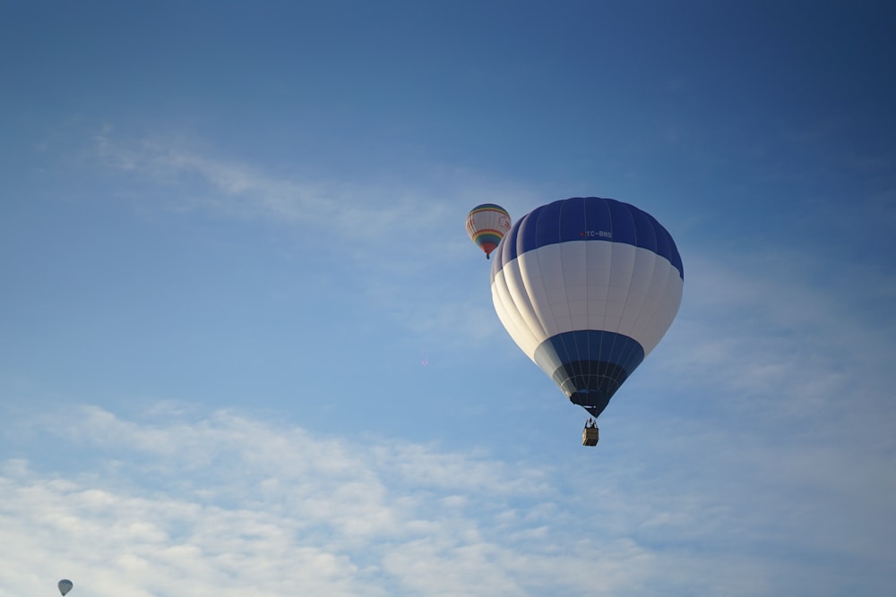 a group of hot air balloons in the sky