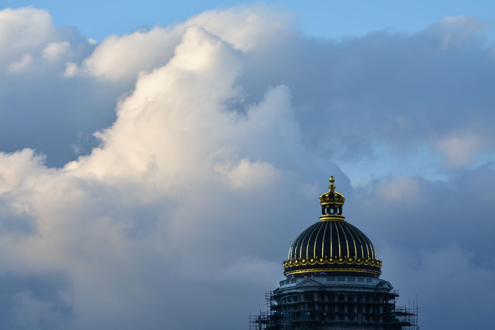 a building with a gold domed roof