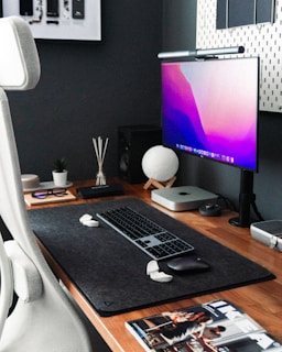 a computer on a desk