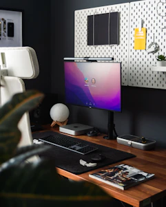 a computer on a desk