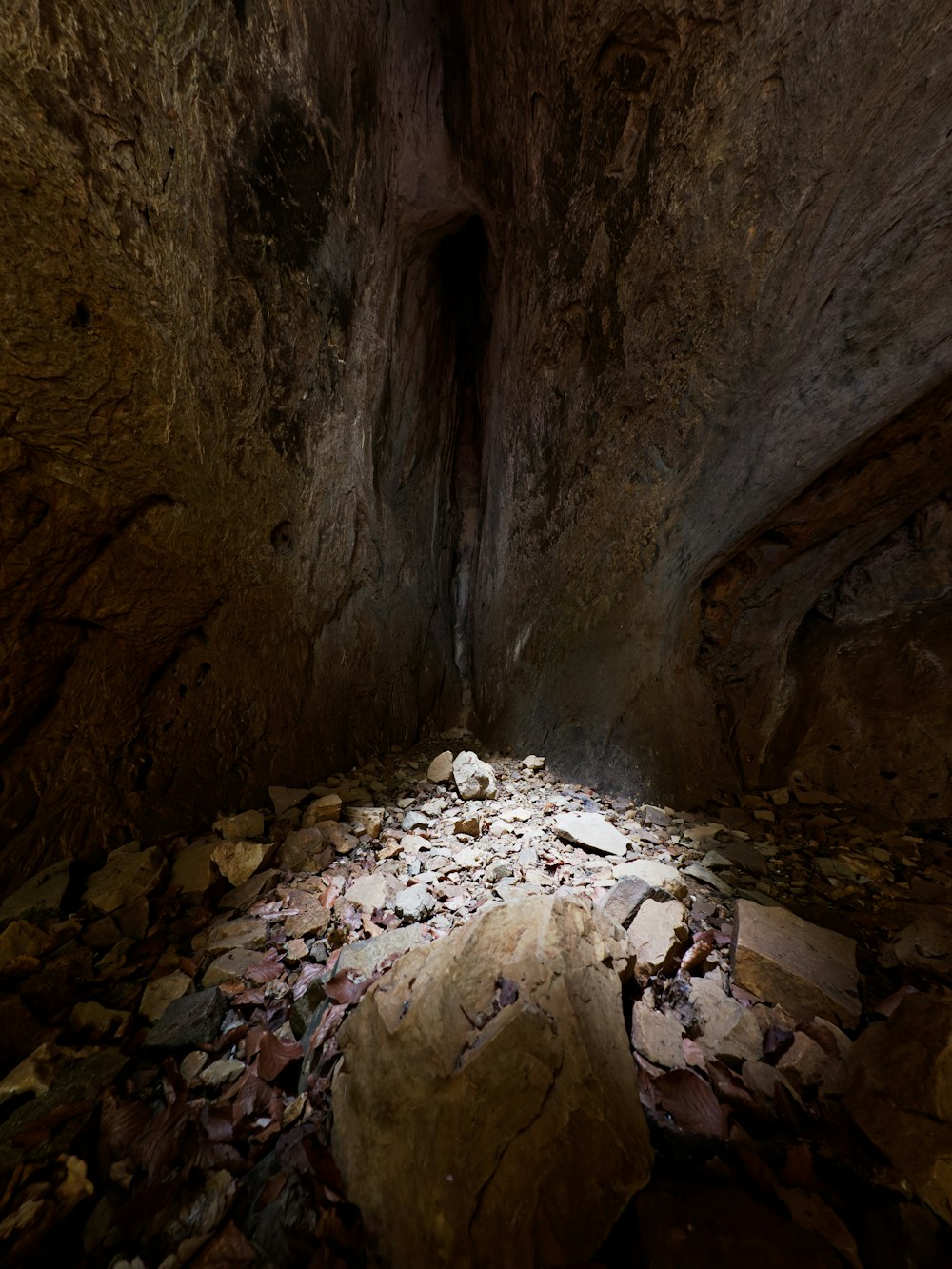 a cave with a hole in it