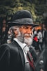 a man with a long beard and a hat