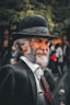 a man with a long beard and a hat