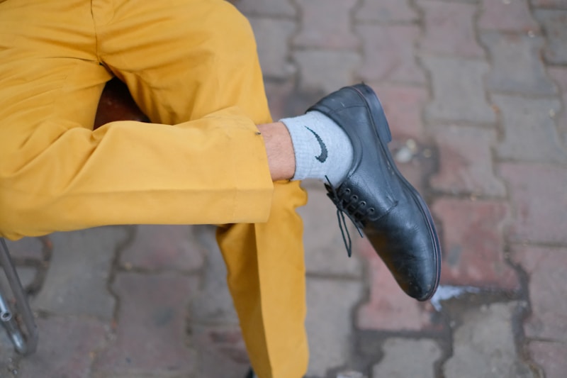 a person's legs and shoes