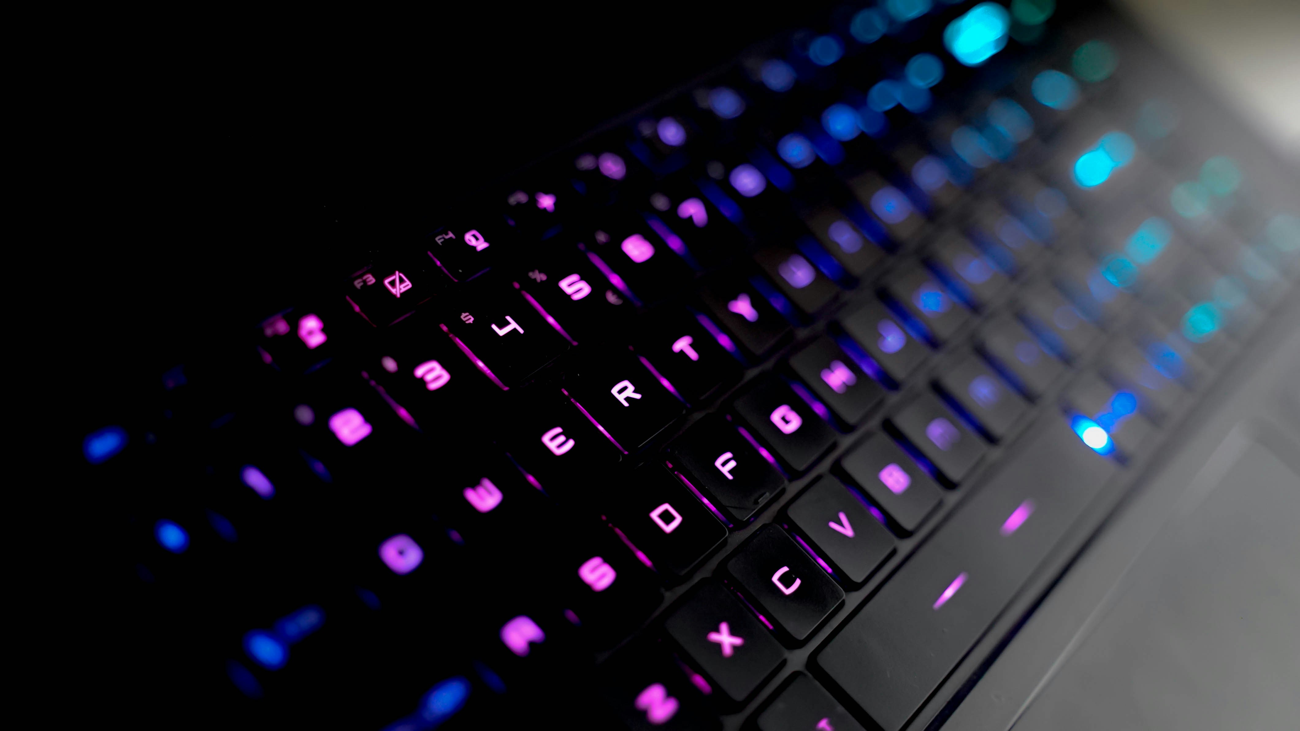 a keyboard with colorful lights