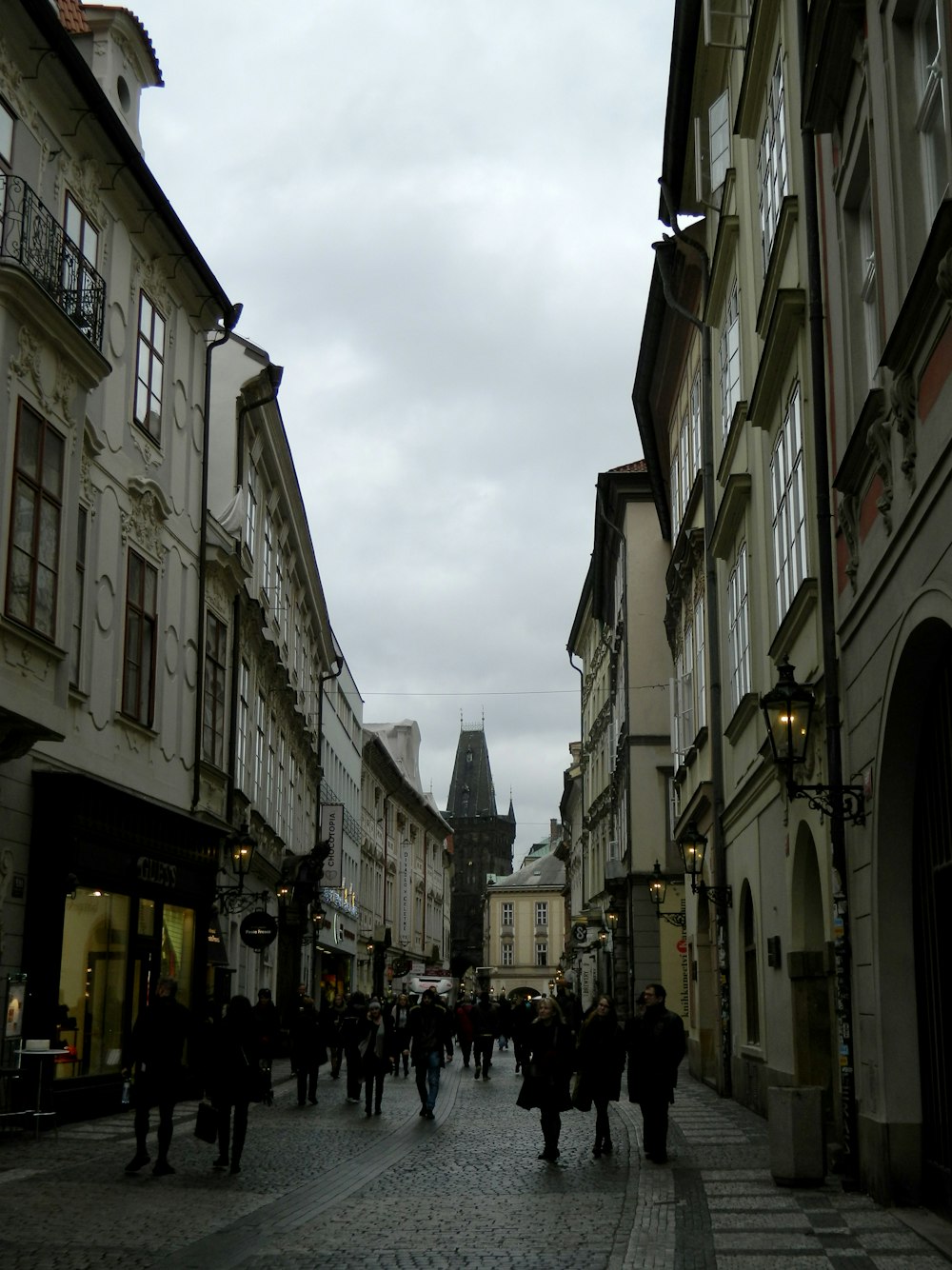 people walking on a street