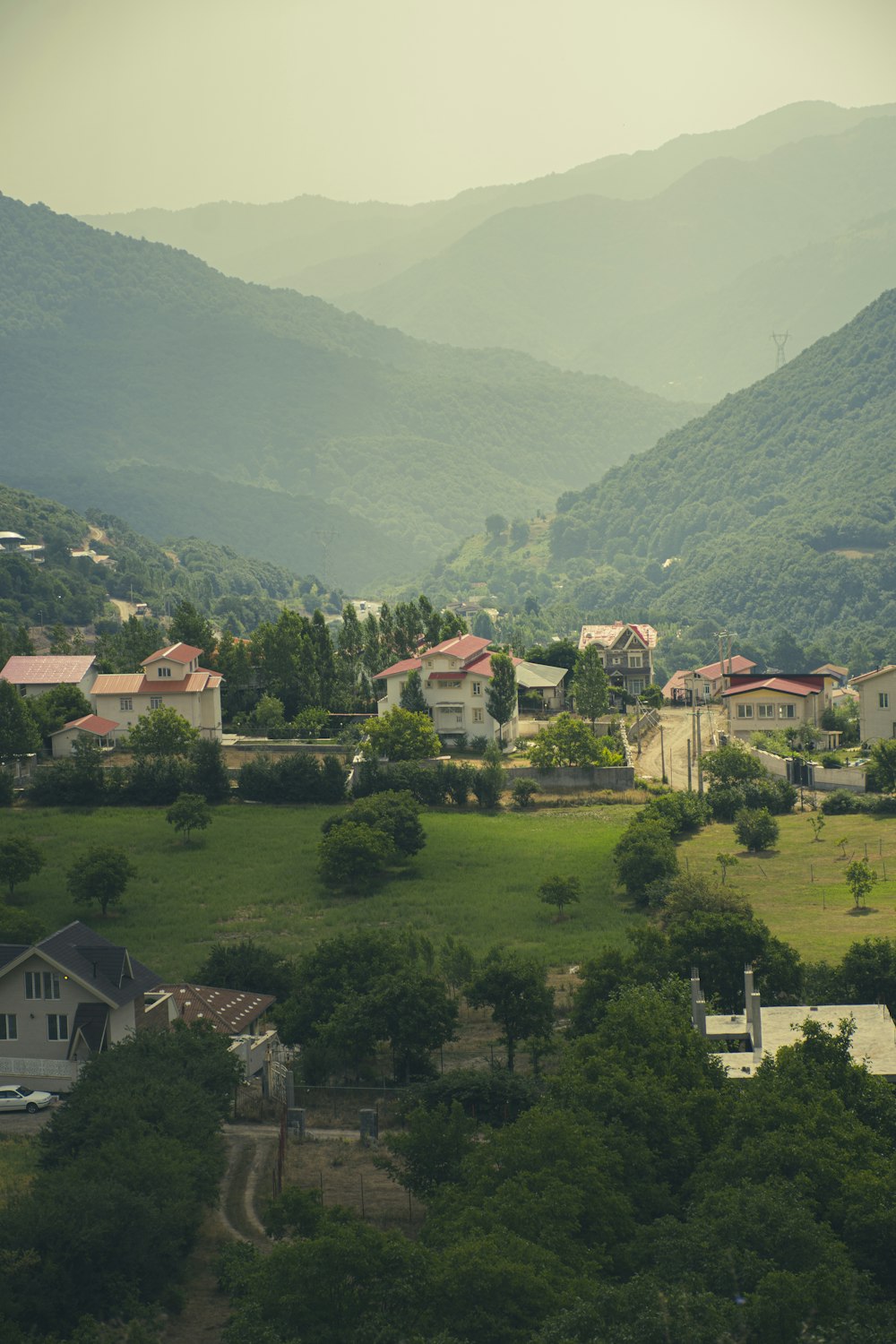 a group of houses in a valley