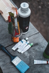 a bottle of water and other objects on a table