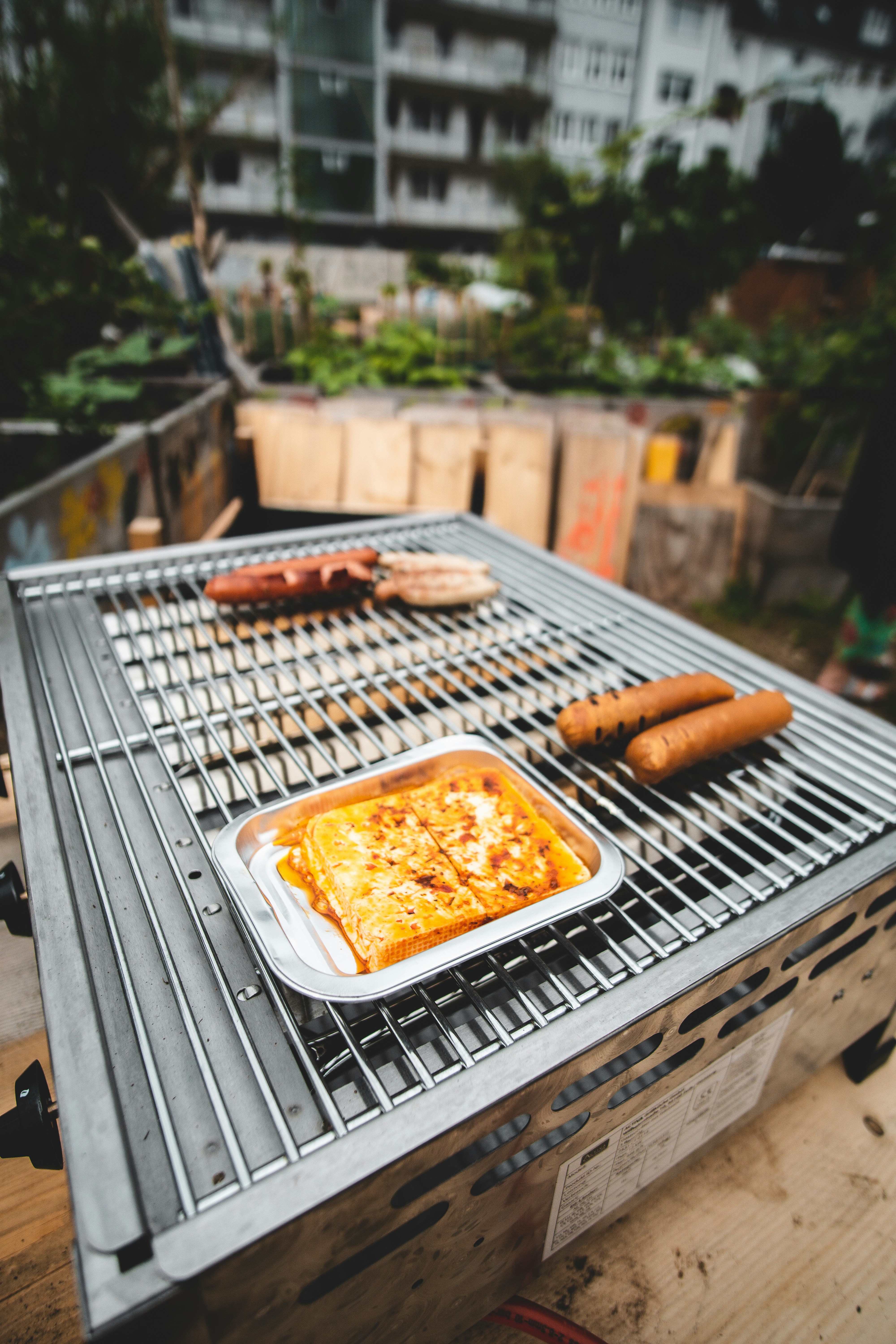 tabletop grill setup