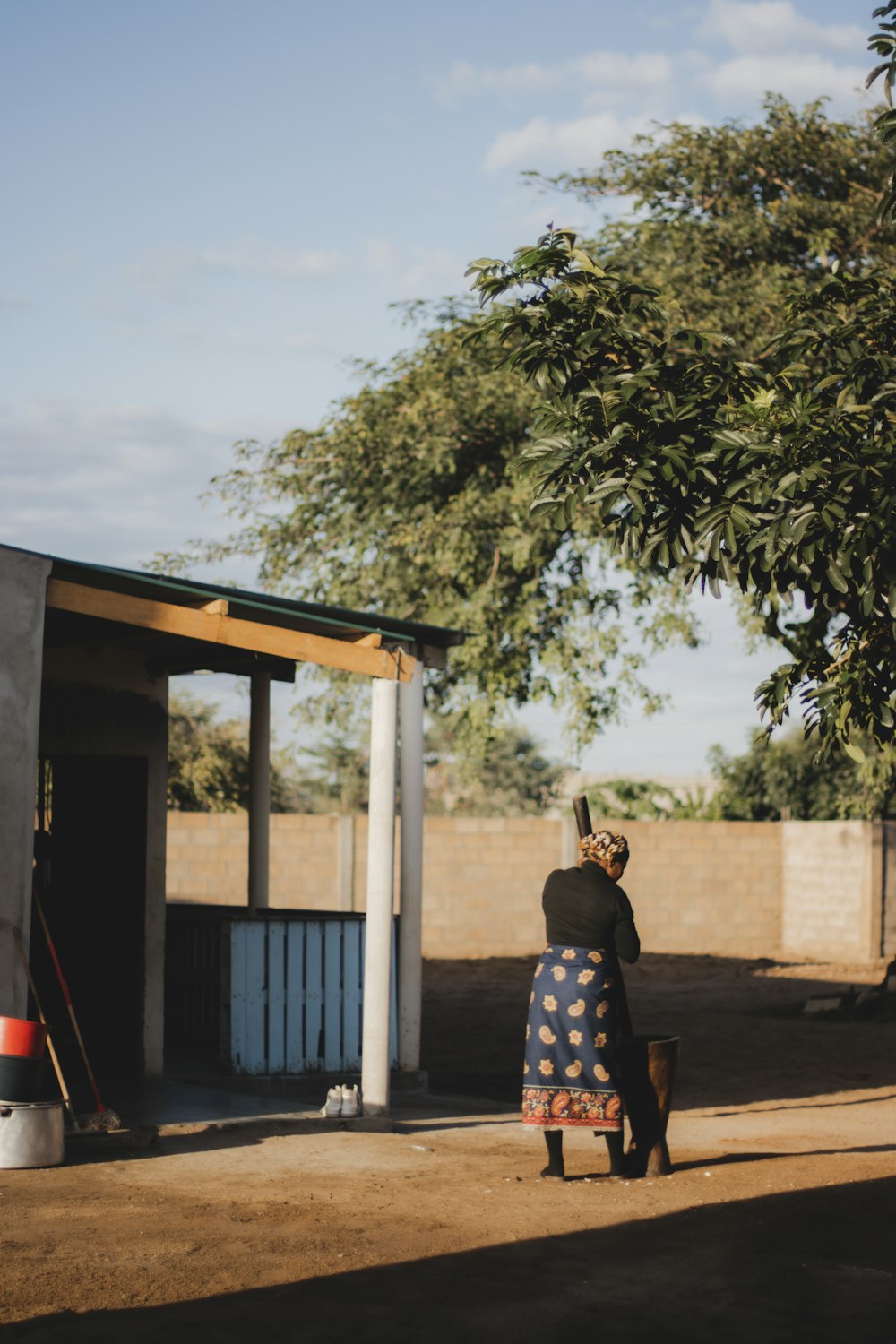 a person standing outside