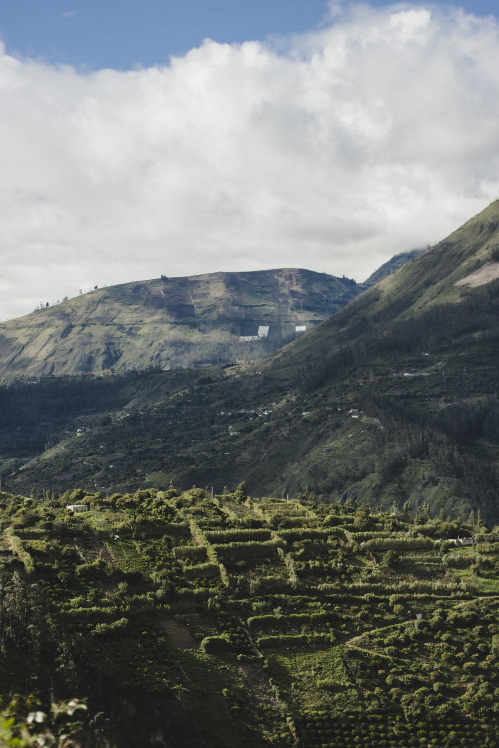 a valley between mountains