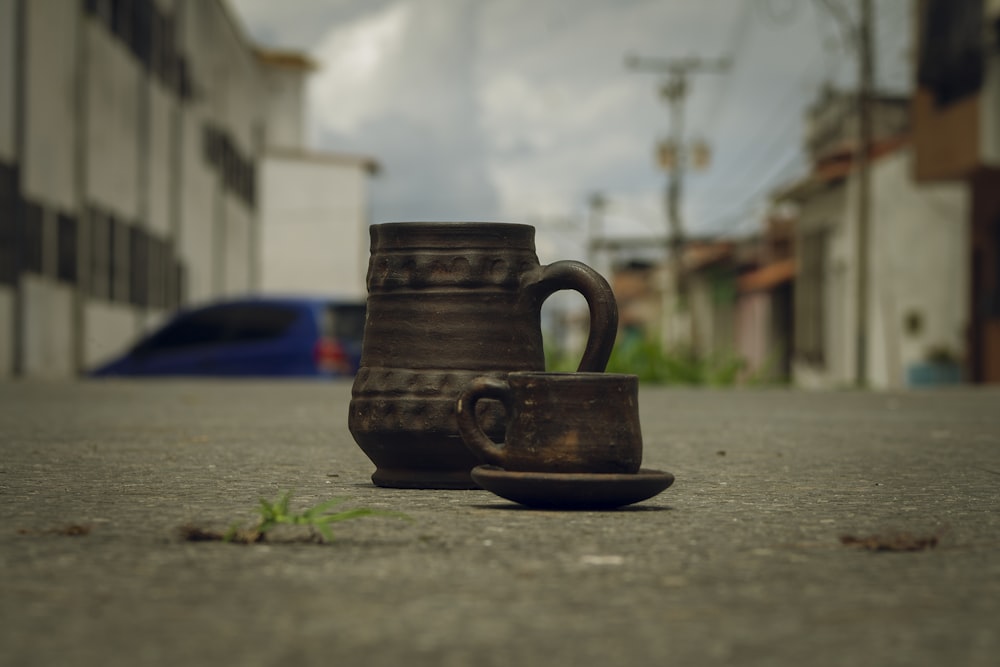 a teapot on the street