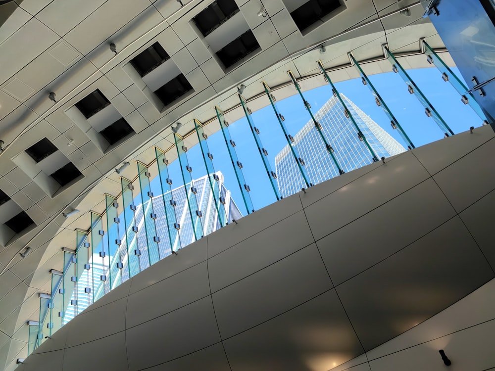 looking up at a building