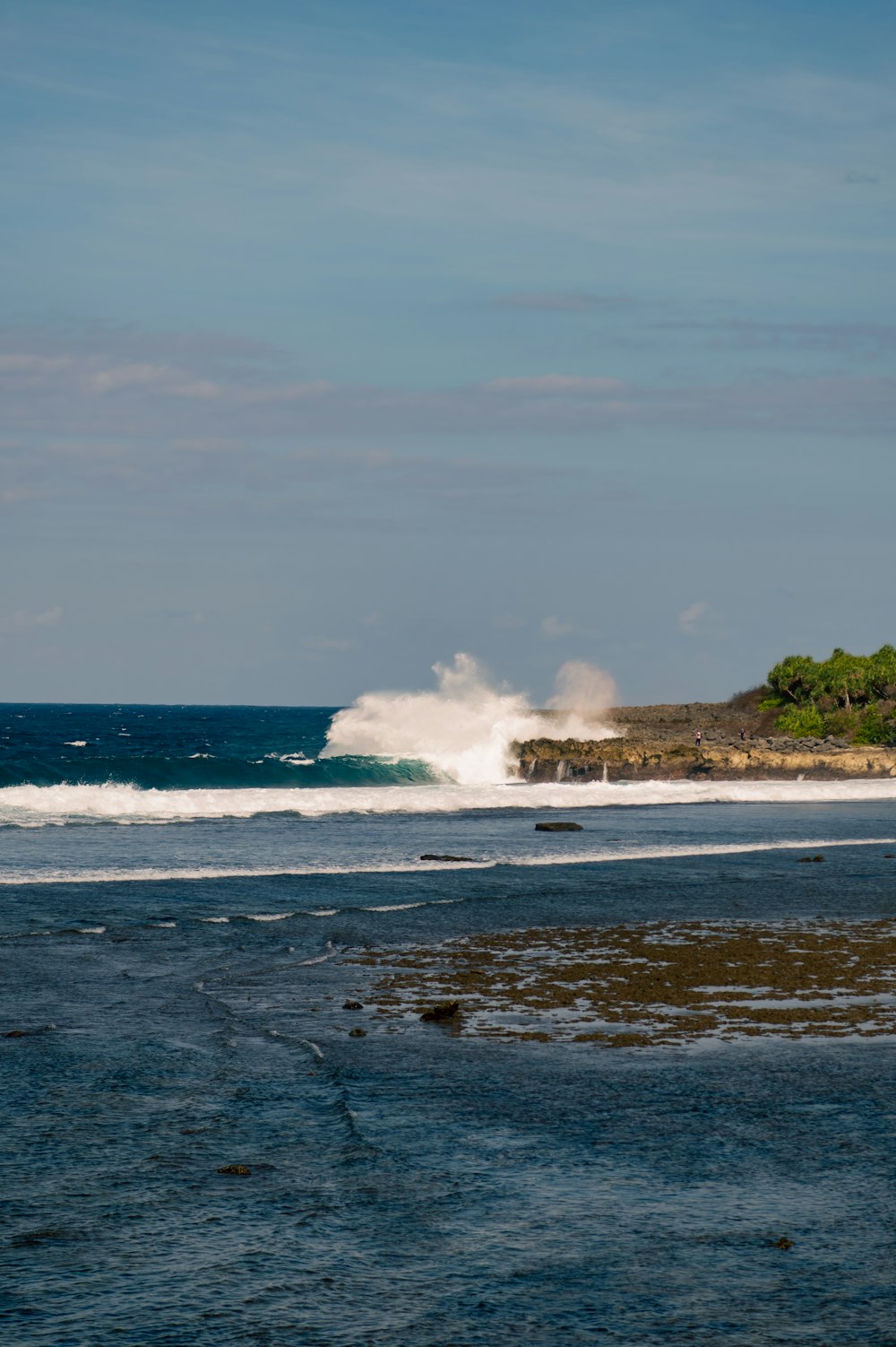 waves crashing on a beach