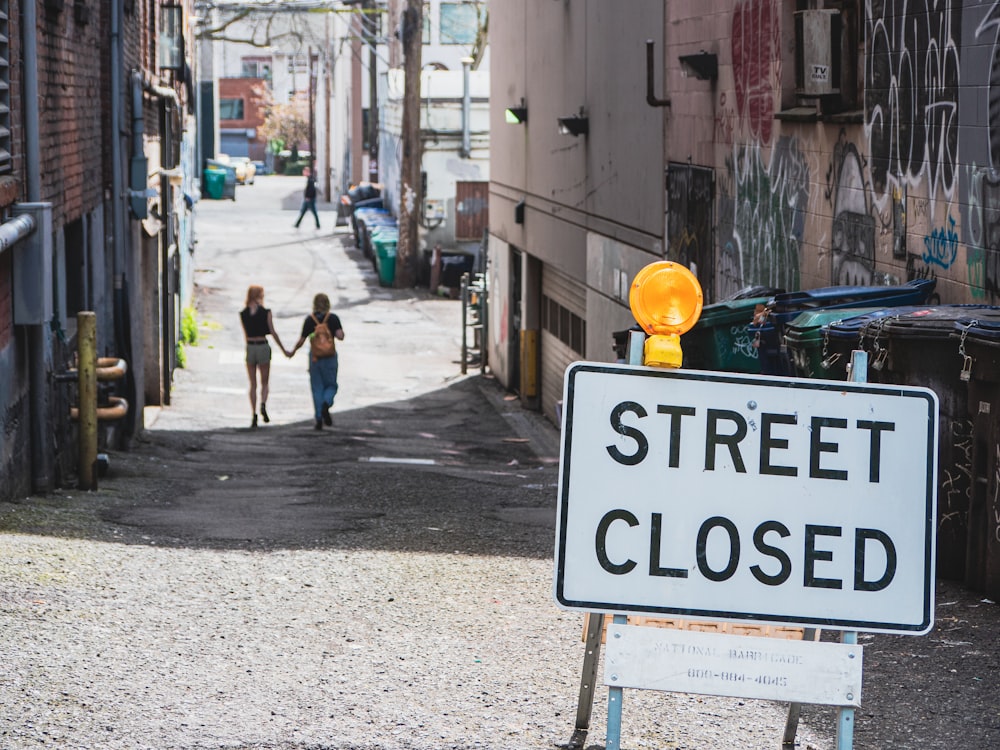 a sign on the street