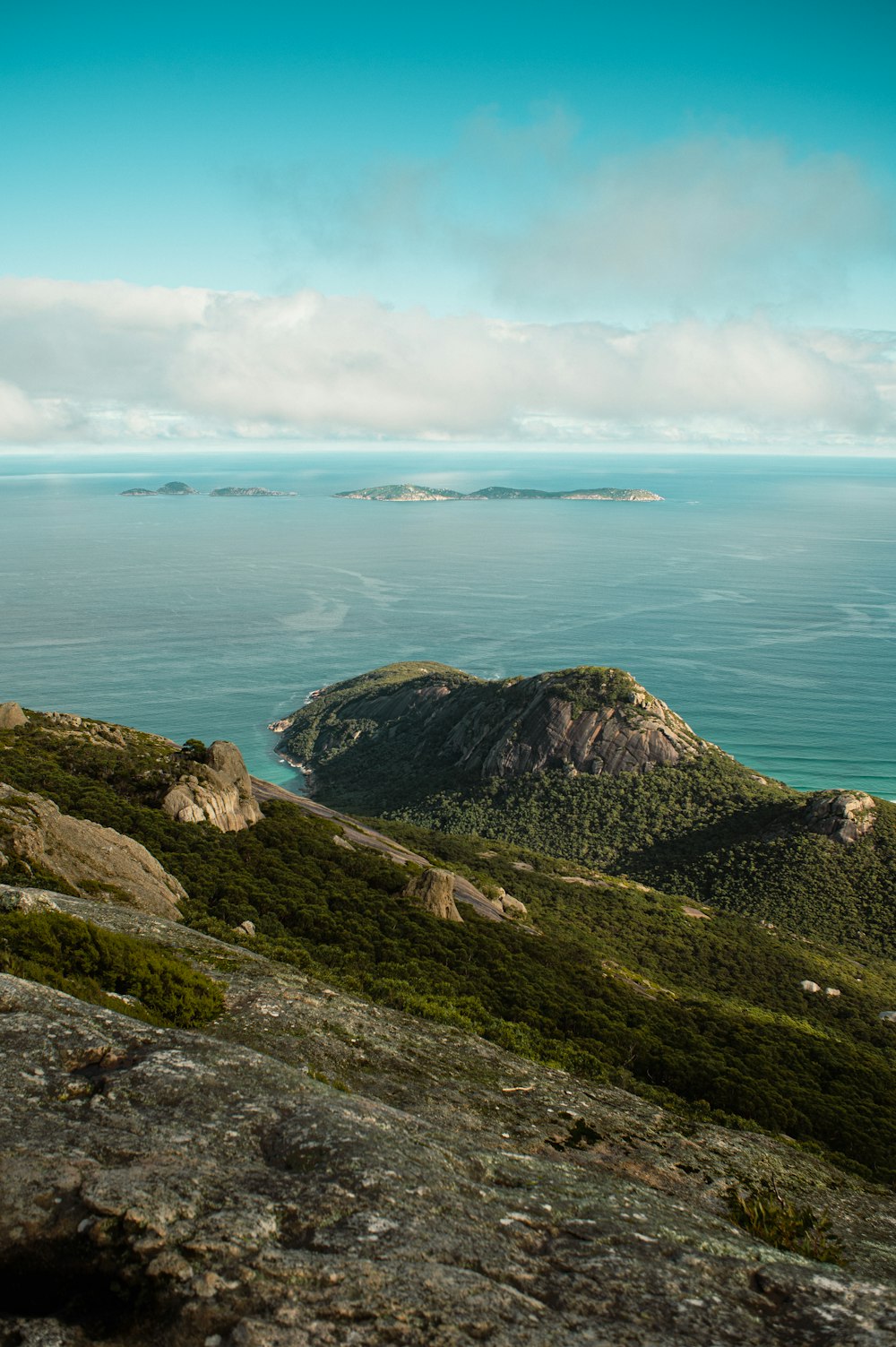 a rocky cliff overlooking the ocean