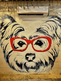An artistic representation of a pet in a bold, graffiti style.