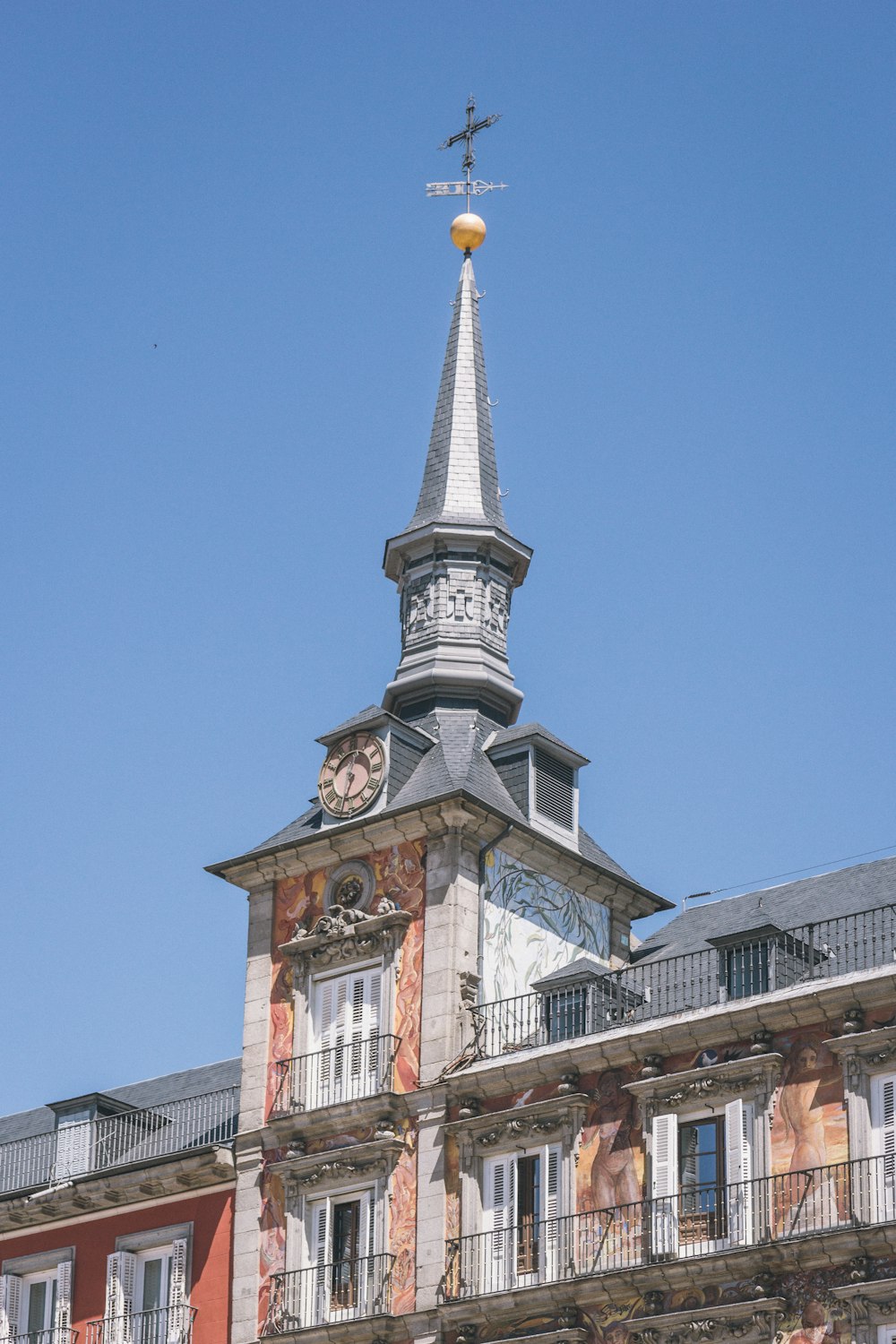 a clock on a tower