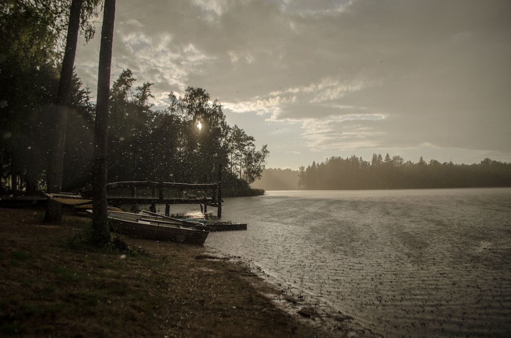 a dock on a lake