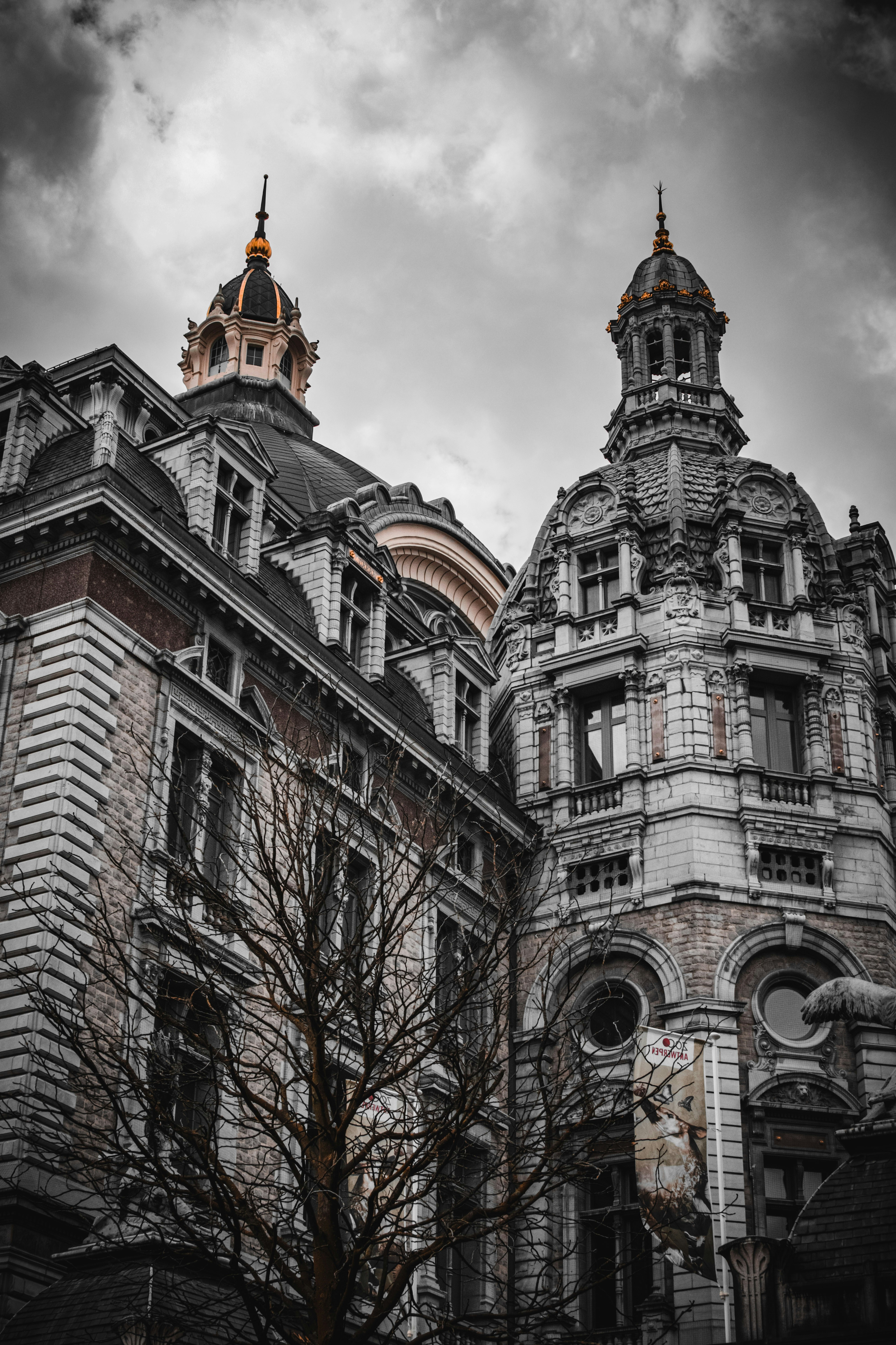 a large building with a tower