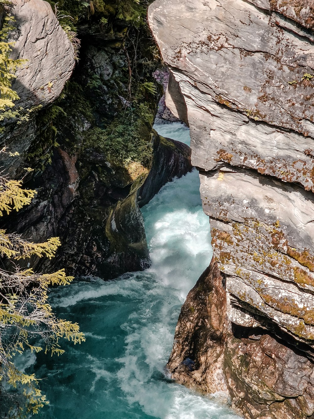 a waterfall in a rocky place