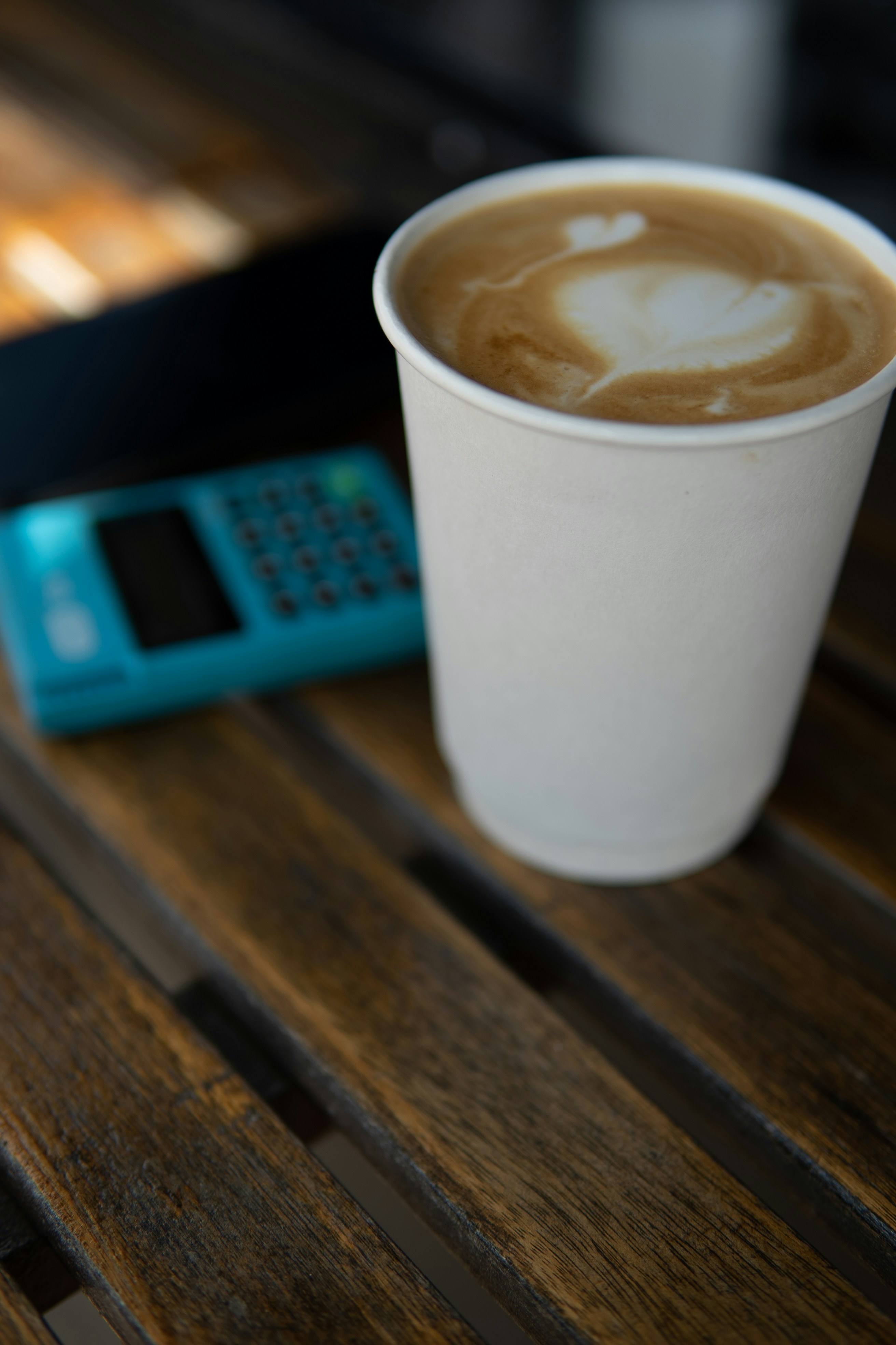 a cup of coffee on a table